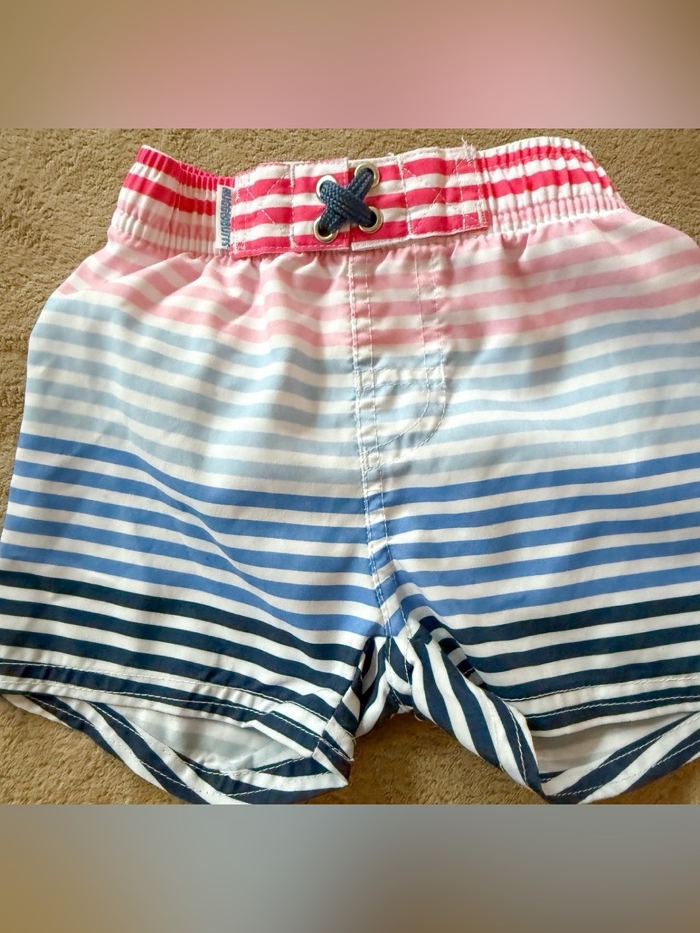 Rugged Butts Striped Ombre Boys Swim Trunks